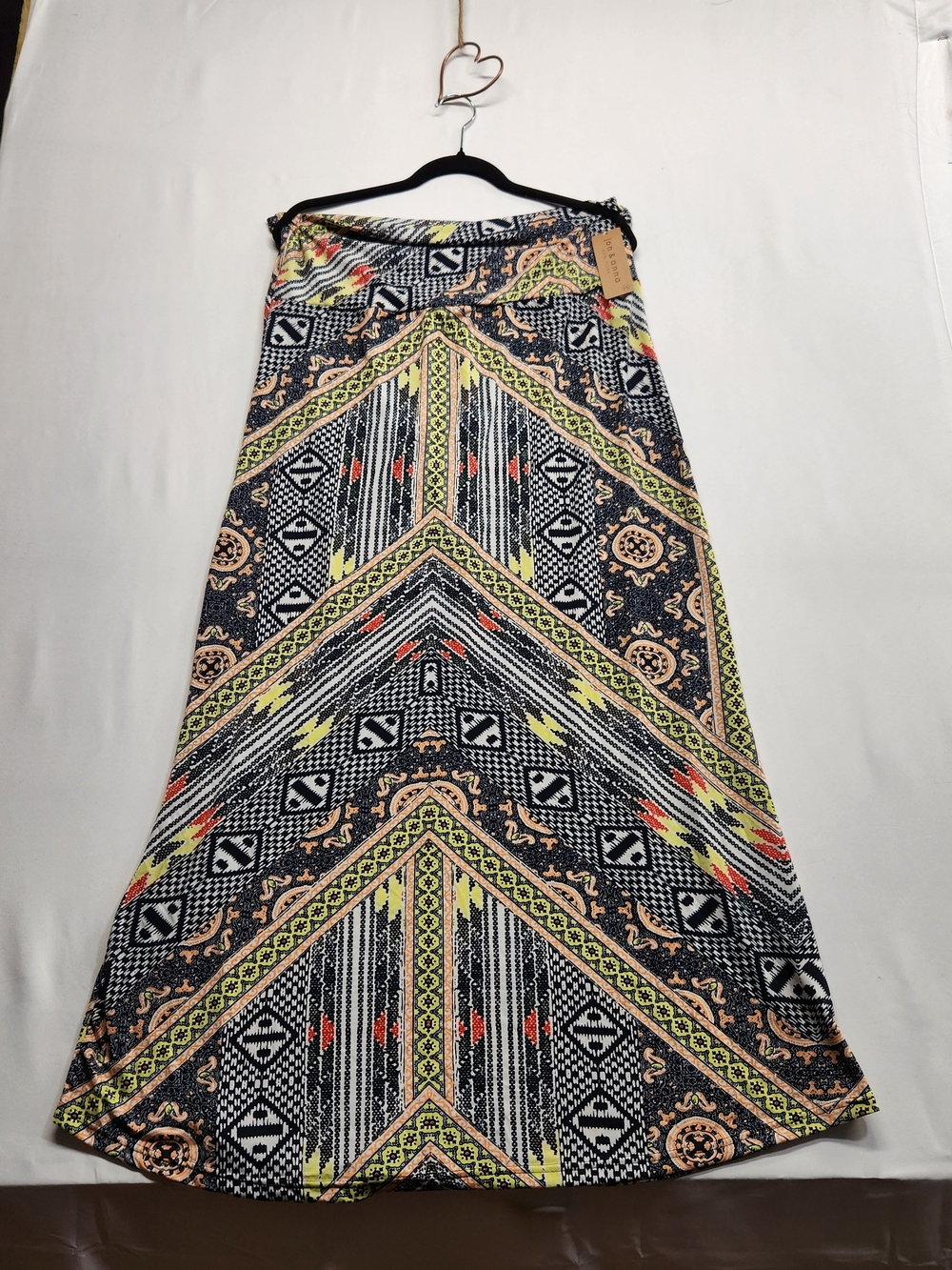 ⭐️NWT Jon & Anna Boho Geometric Tribal Aztec Chevron Print Maxi Skirt Size XL